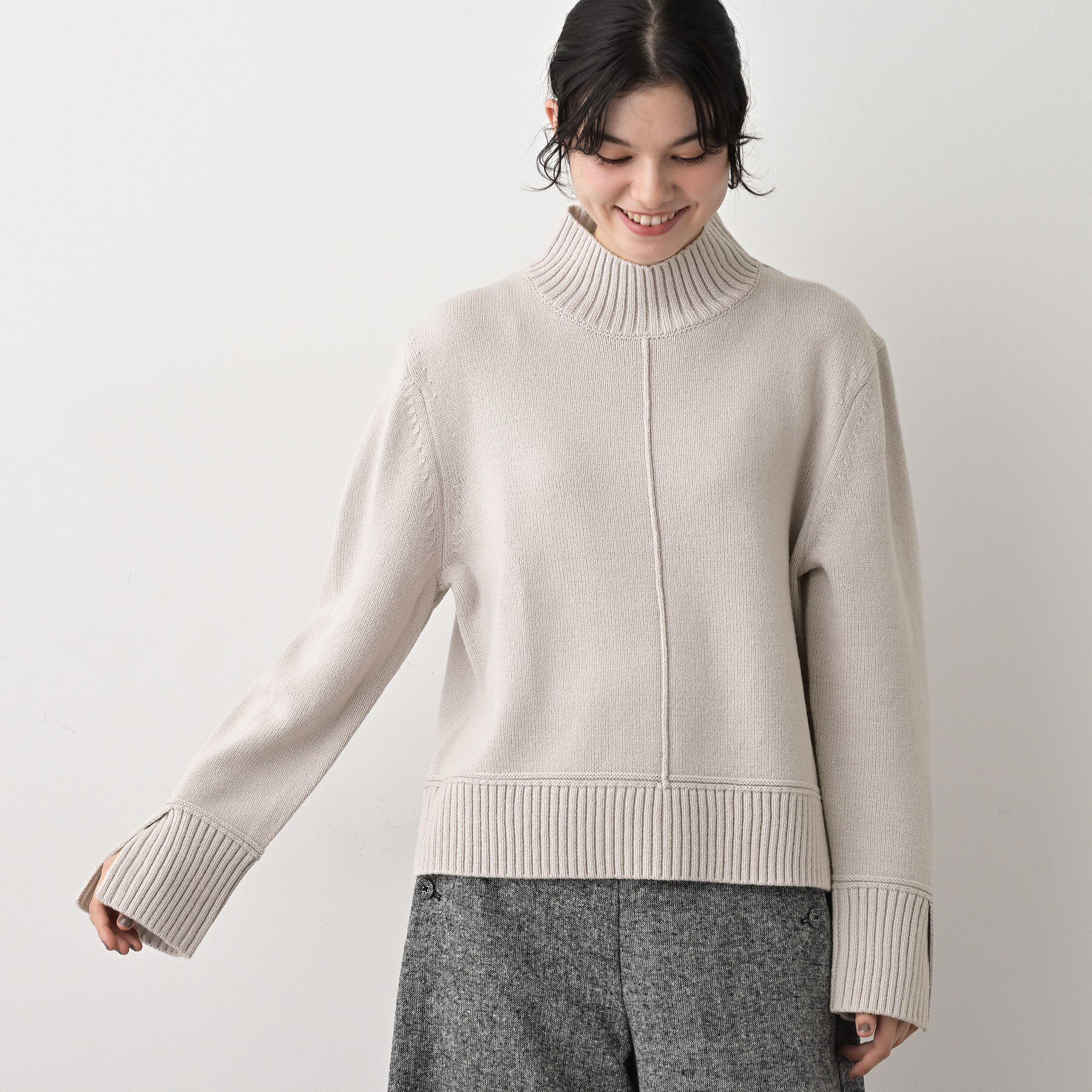 Dessin「【洗える】センタータックラインハイネックニット」|ニット・セーター|