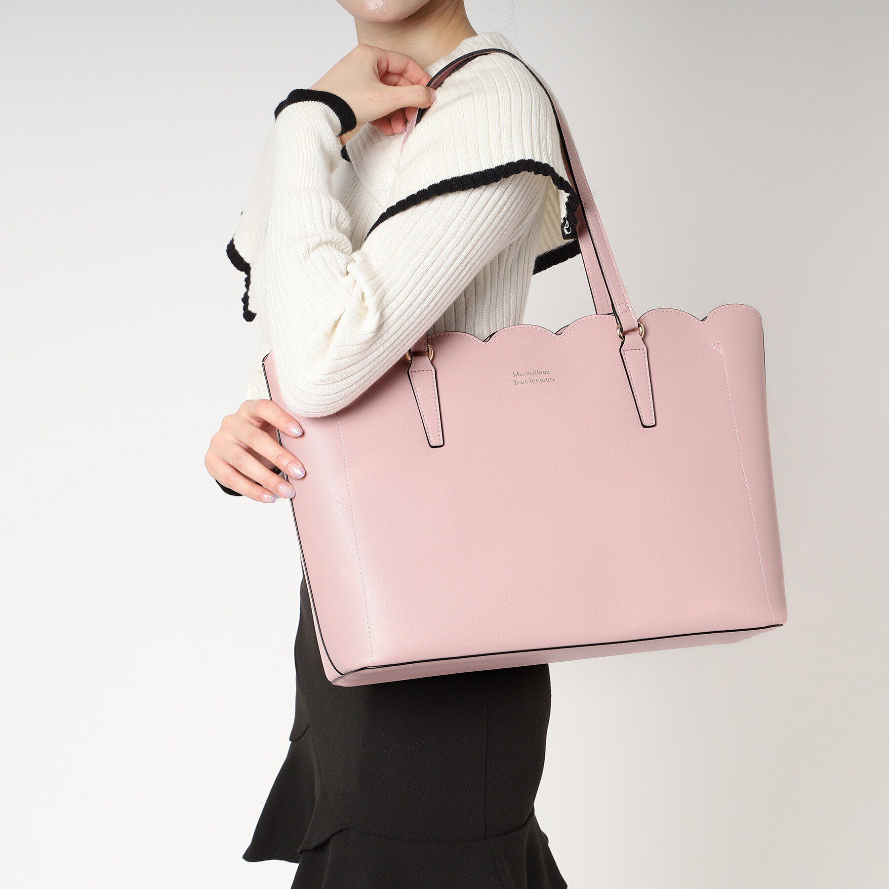 Ober Tashe「スカラップ合皮トート」|トートバッグ|