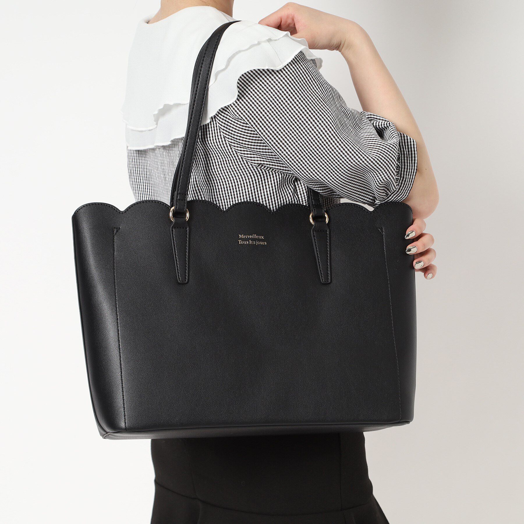 Ober Tashe「スカラップ合皮トート」|トートバッグ|