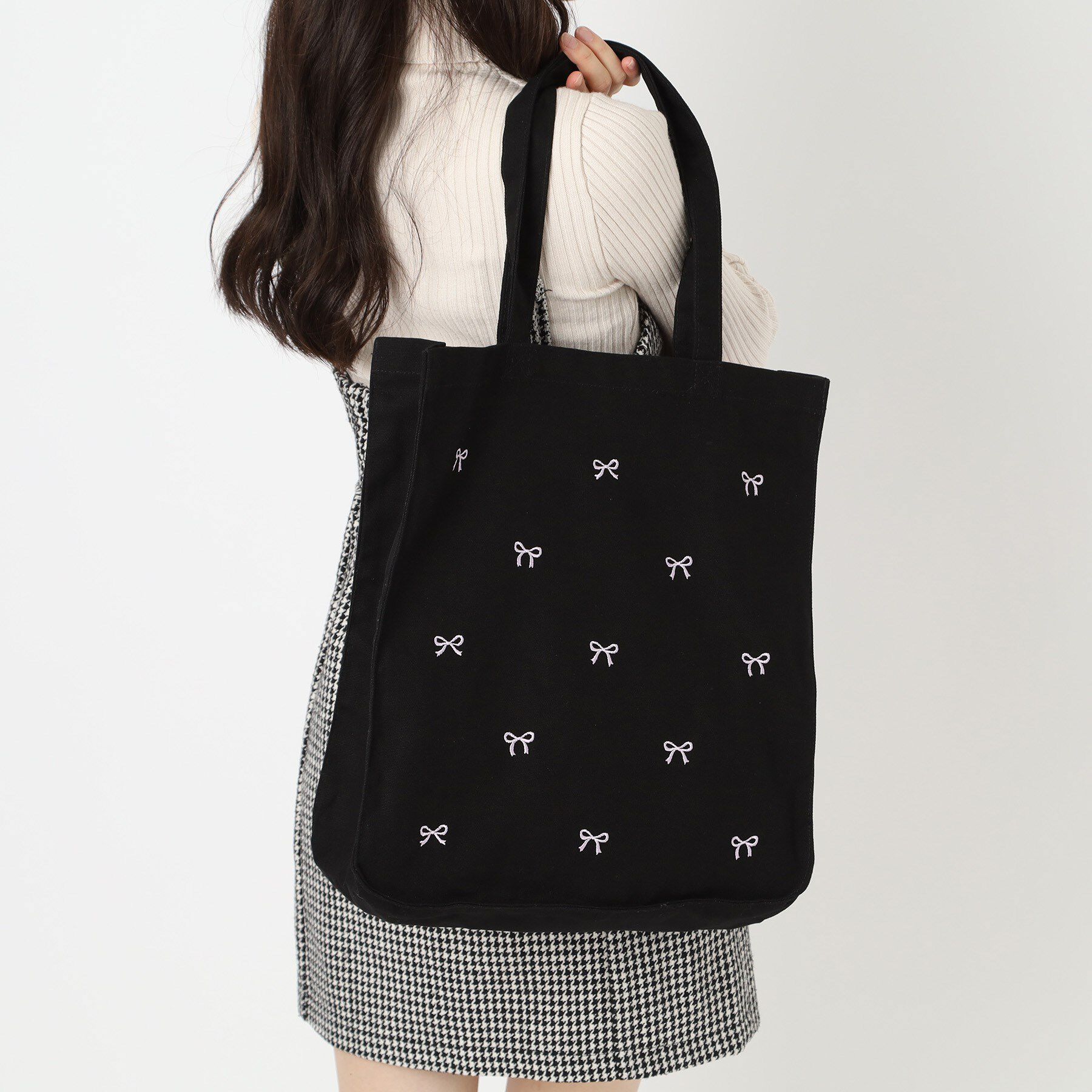 Ober Tashe「リボン刺繍キャンバストートバッグ」|トートバッグ|