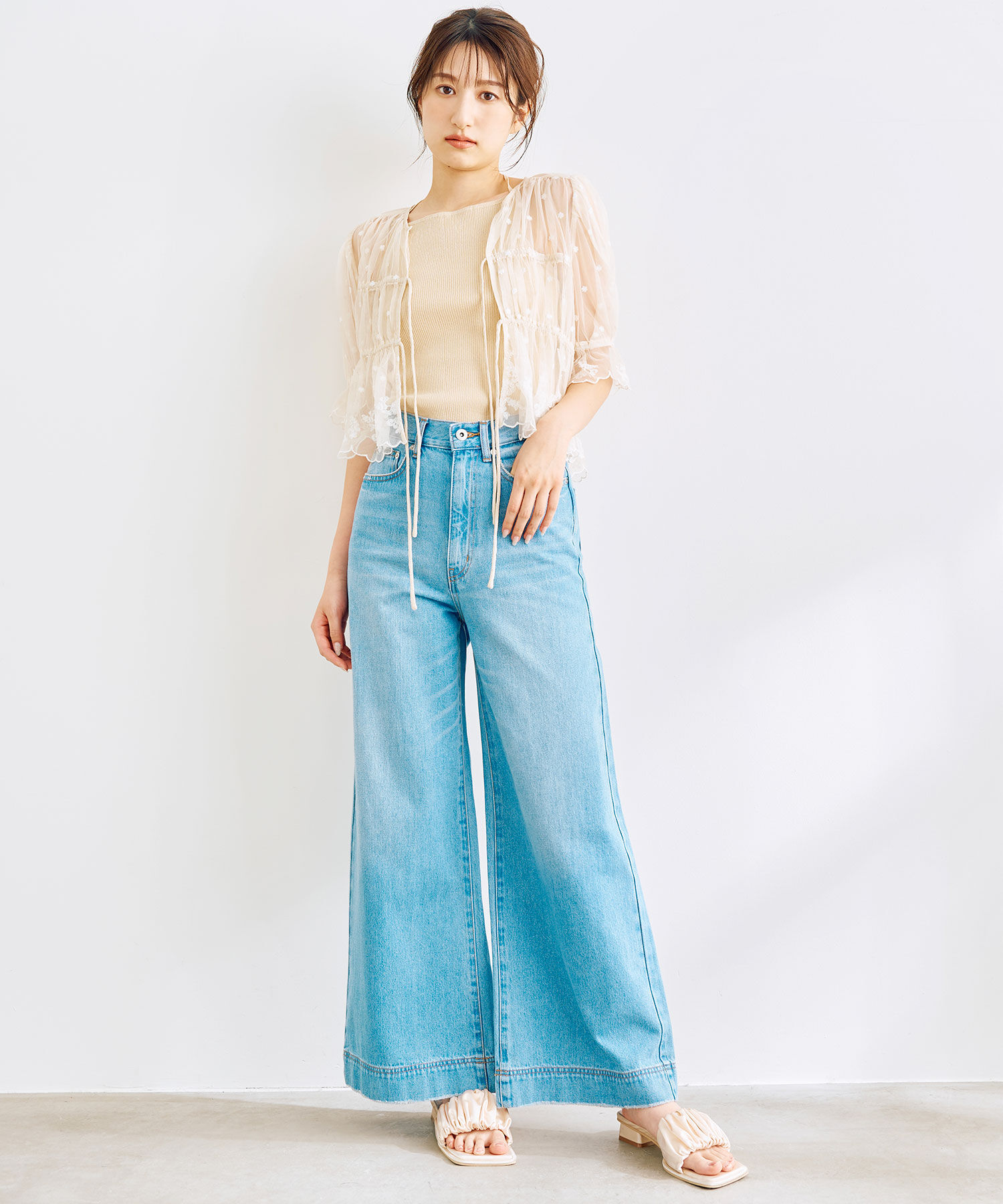 COCO DEAL「チュールエンブロイダリーペプラムブラウス」|シャツ・ブラウス|