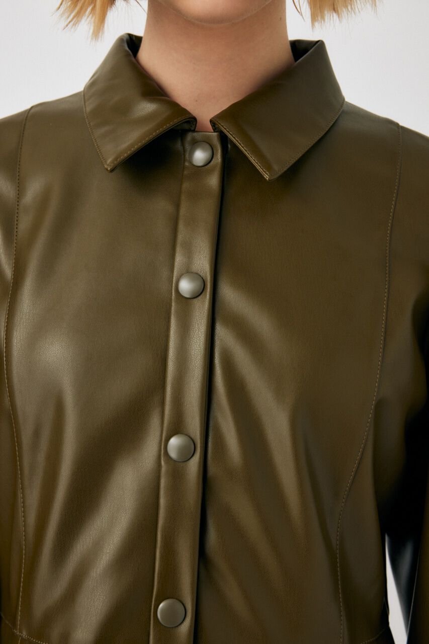 MOUSSY「F／LEATHER MINI ワンピース」|ワンピース|