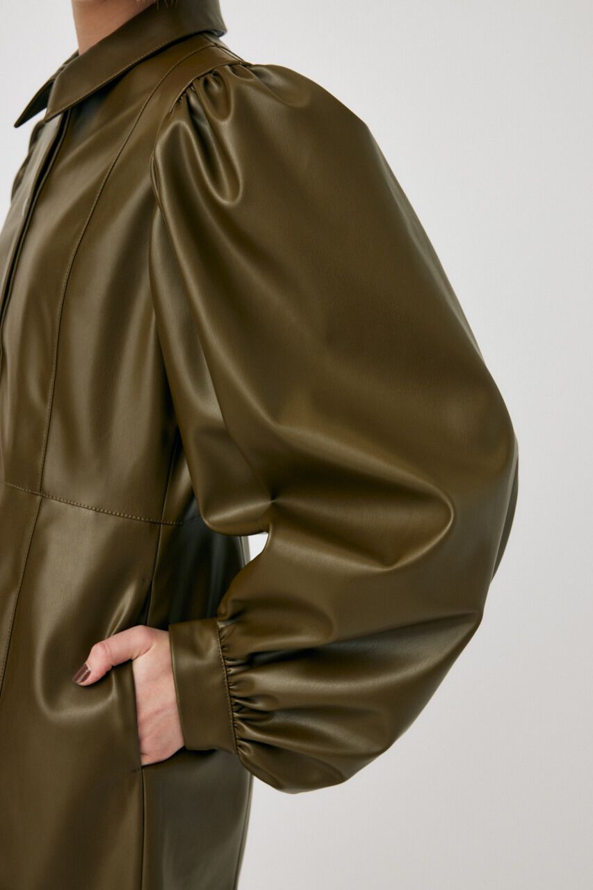 MOUSSY「F／LEATHER MINI ワンピース」|ワンピース|