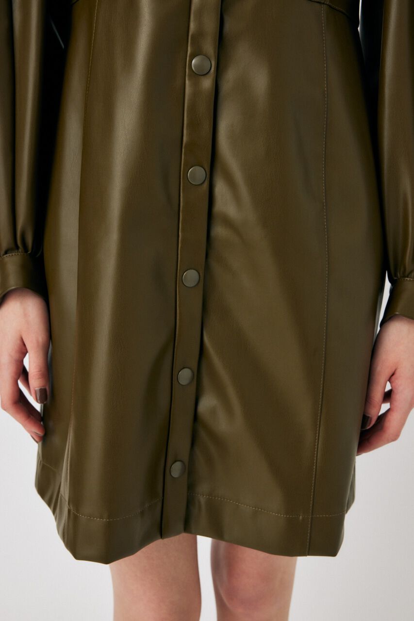 MOUSSY「F／LEATHER MINI ワンピース」|ワンピース|