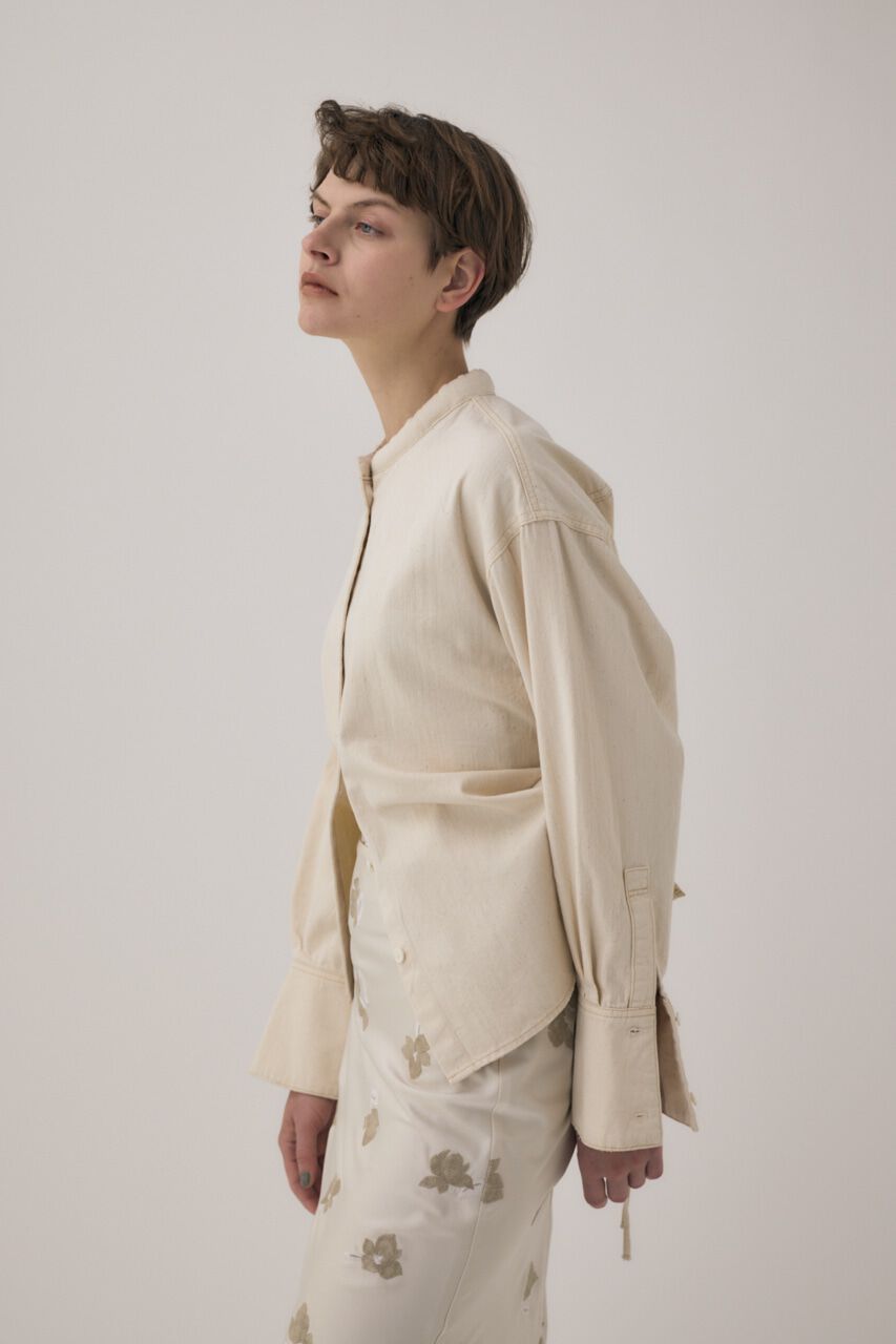 MOUSSY「オーガニックコットンデニムスタンドカラーシャツ」|Tシャツ・カットソー|