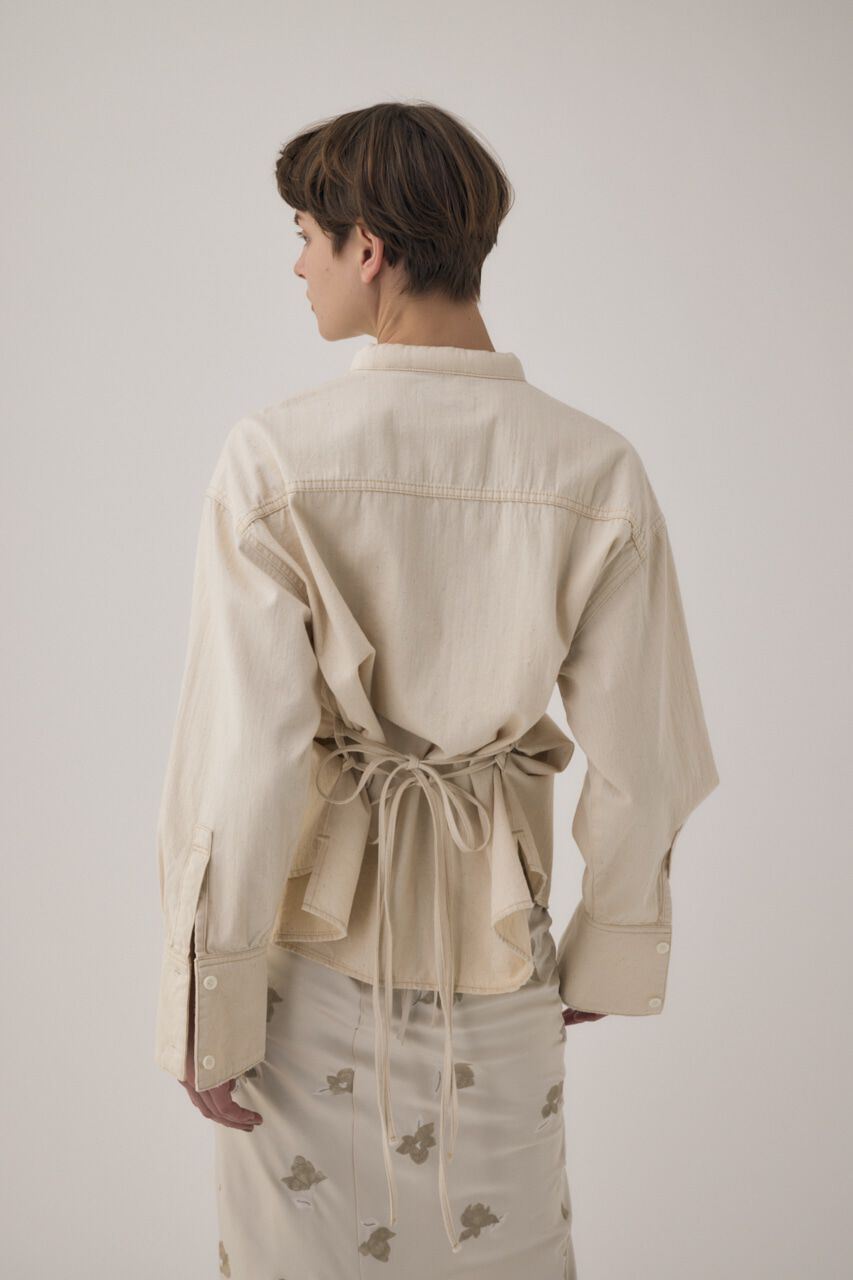 MOUSSY「オーガニックコットンデニムスタンドカラーシャツ」|Tシャツ・カットソー|