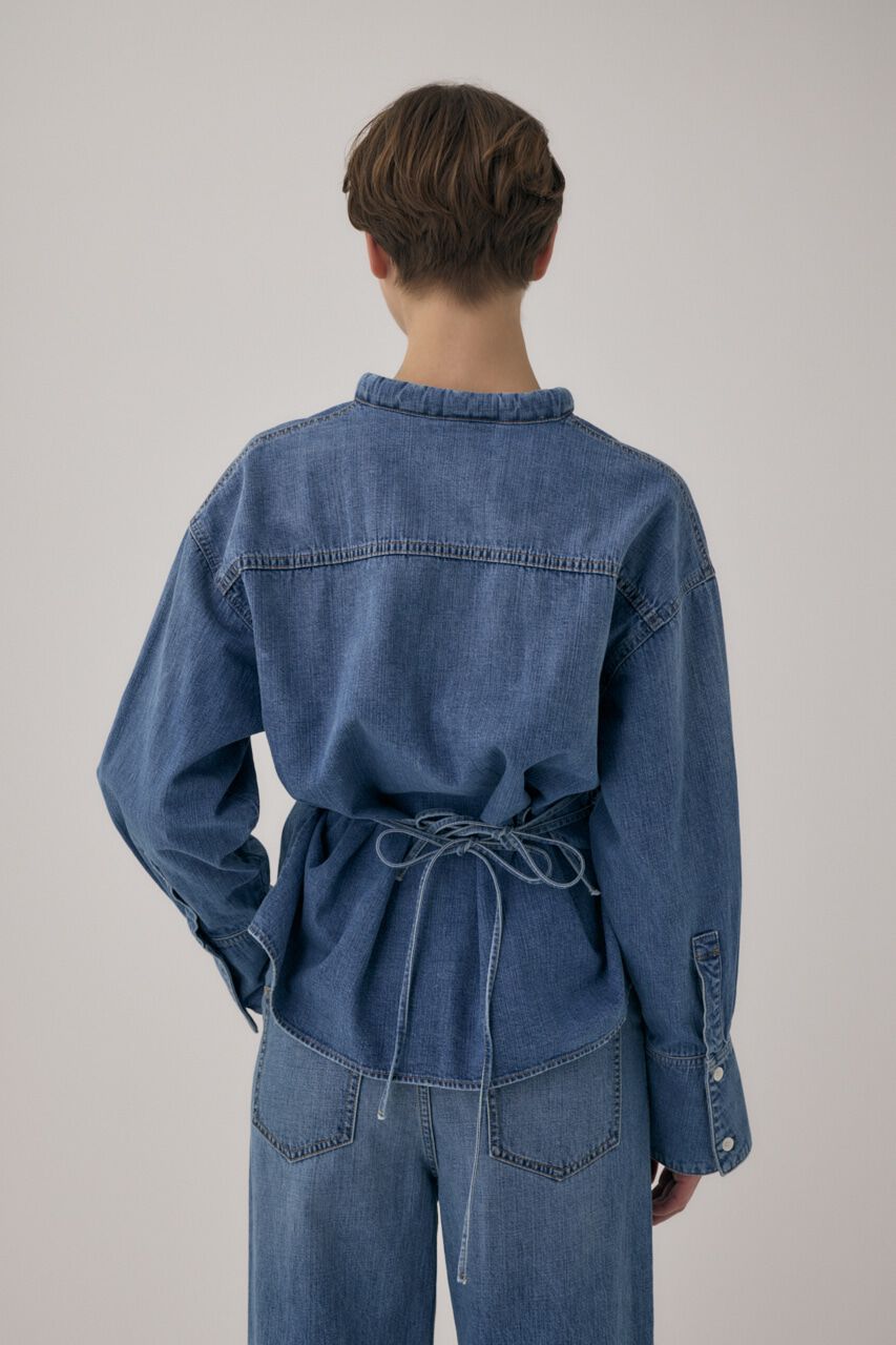 MOUSSY「オーガニックコットンデニムスタンドカラーシャツ」|Tシャツ・カットソー|