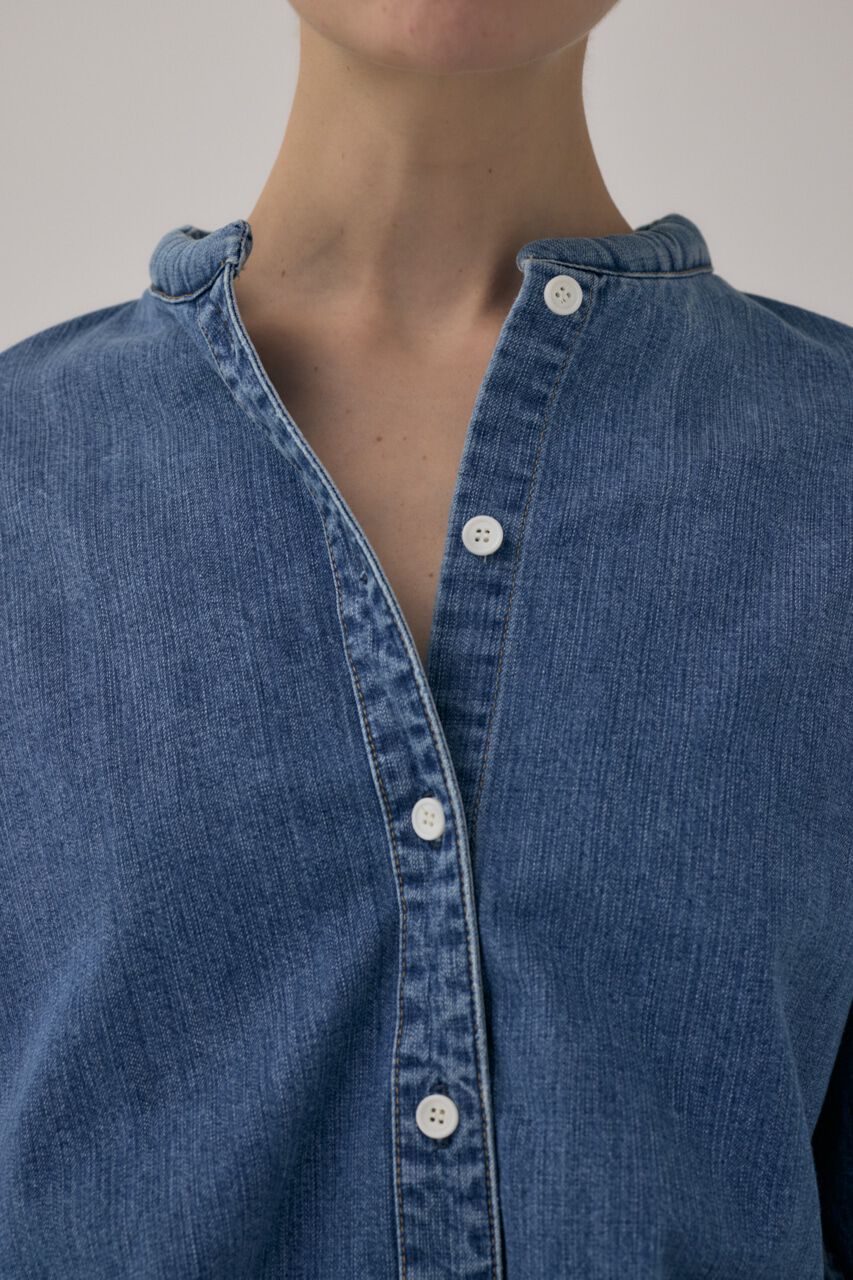 MOUSSY「オーガニックコットンデニムスタンドカラーシャツ」|Tシャツ・カットソー|