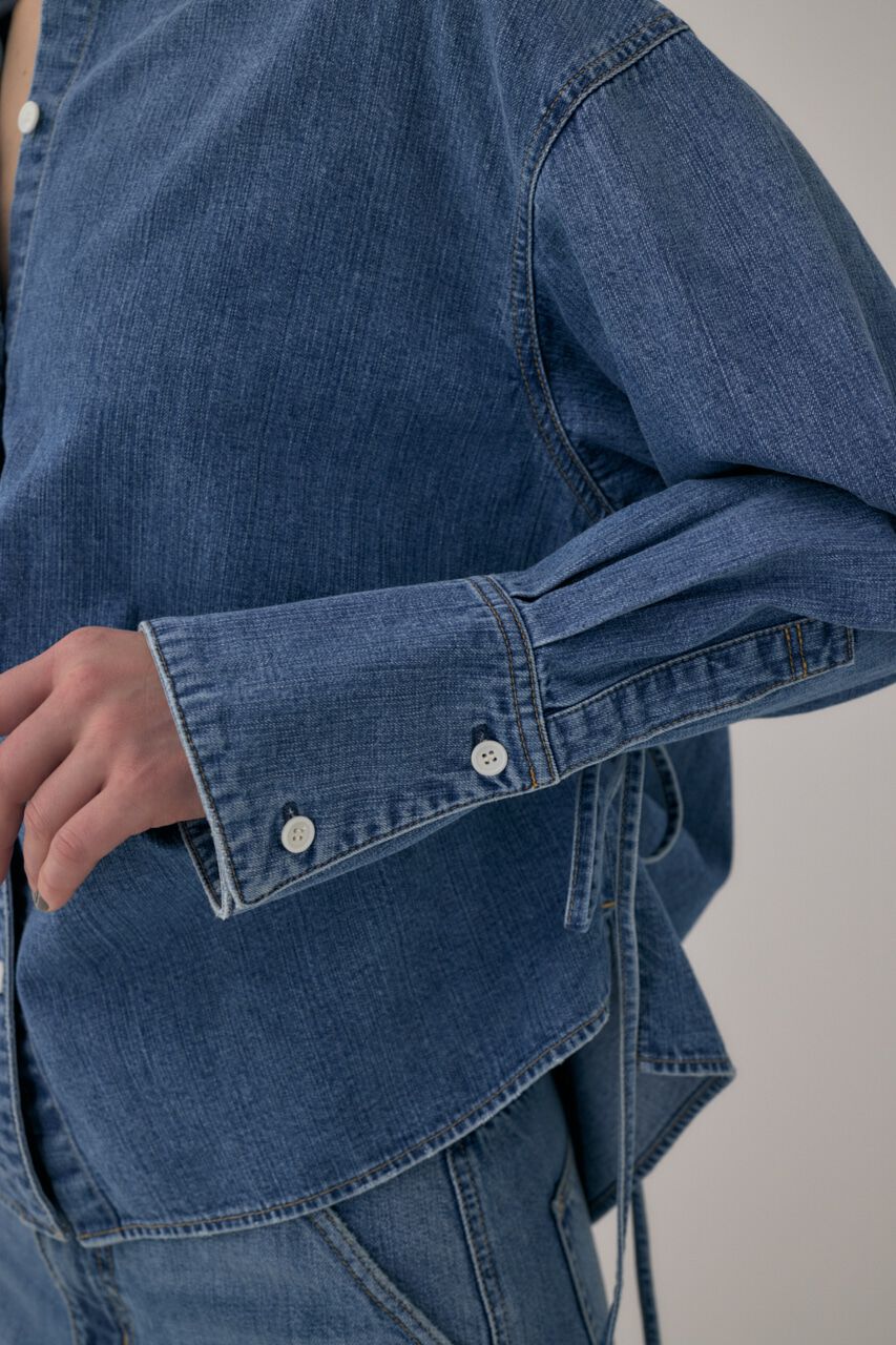 MOUSSY「オーガニックコットンデニムスタンドカラーシャツ」|Tシャツ・カットソー|