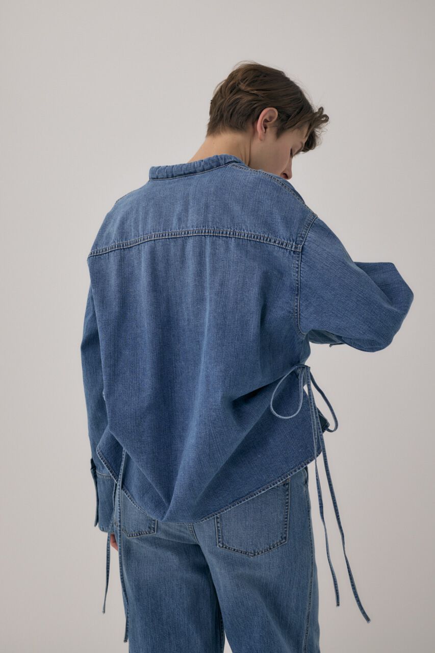 MOUSSY「オーガニックコットンデニムスタンドカラーシャツ」|Tシャツ・カットソー|