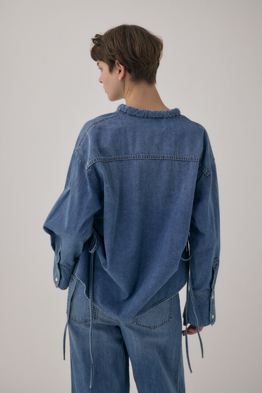 MOUSSY「オーガニックコットンデニムスタンドカラーシャツ」|Tシャツ・カットソー|