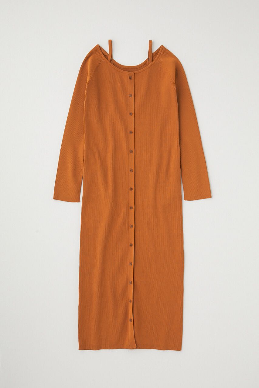 MOUSSY「ﾘｻｲｸﾙﾎﾟﾘｴｽﾃﾙ使用 経年劣化の少ないﾘﾌﾞﾆｯﾄ ｵﾌｼｮ  」|ワンピース|