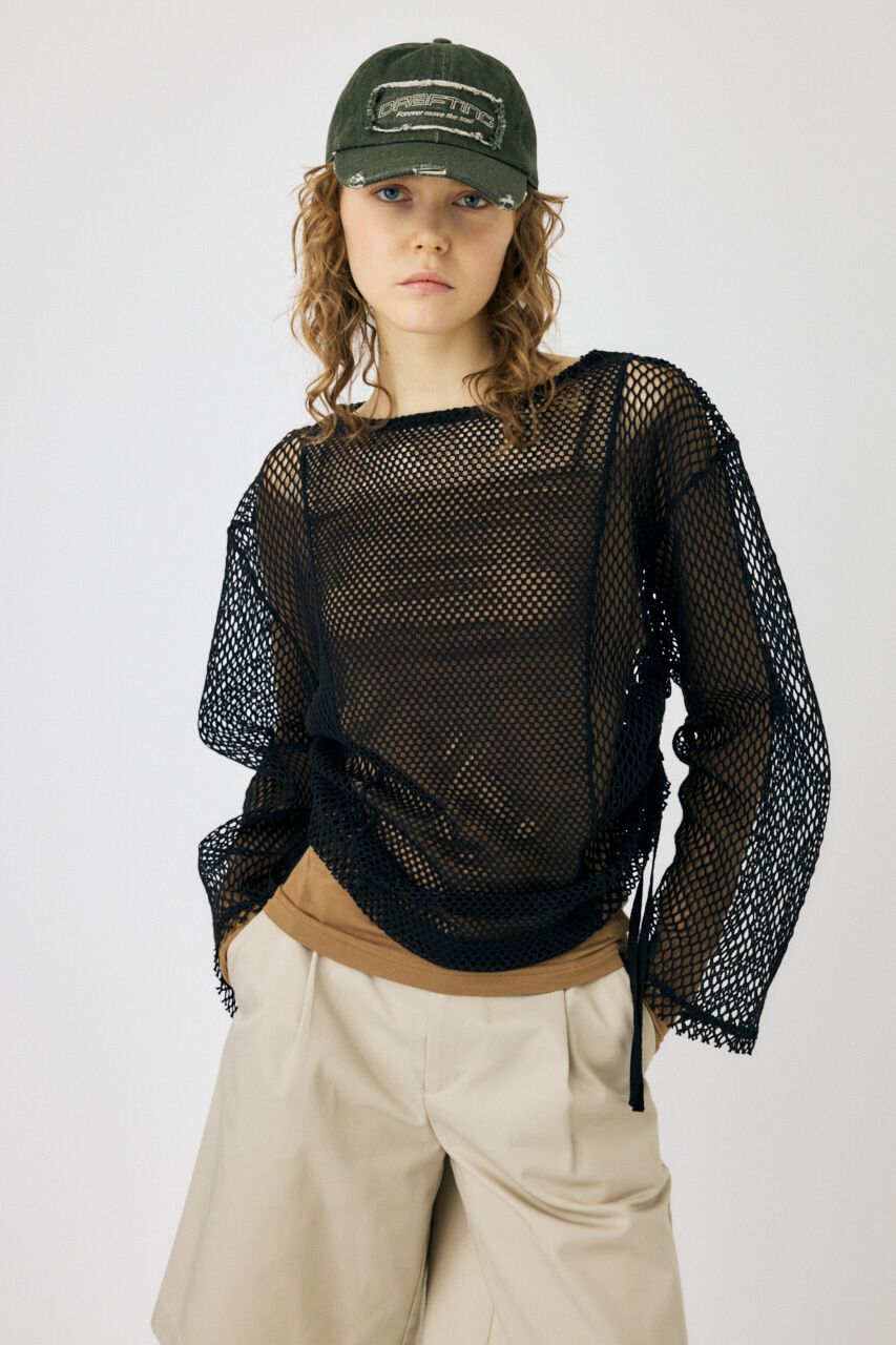 MOUSSY「MESH LS Tシャツ」|Tシャツ・カットソー|BLK