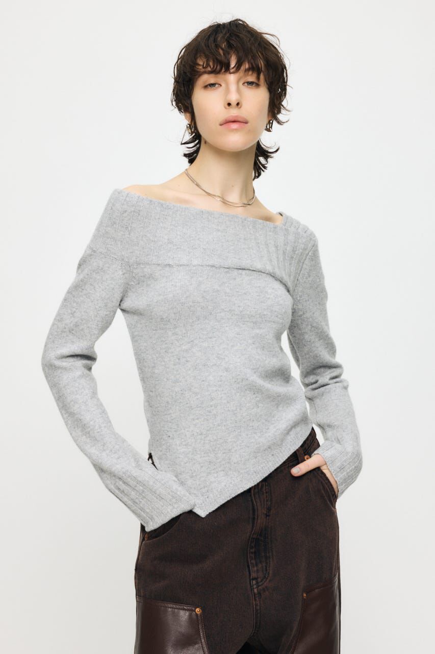 MOUSSY「ASYMMETRY トップス」|ニット・セーター|T.GRY