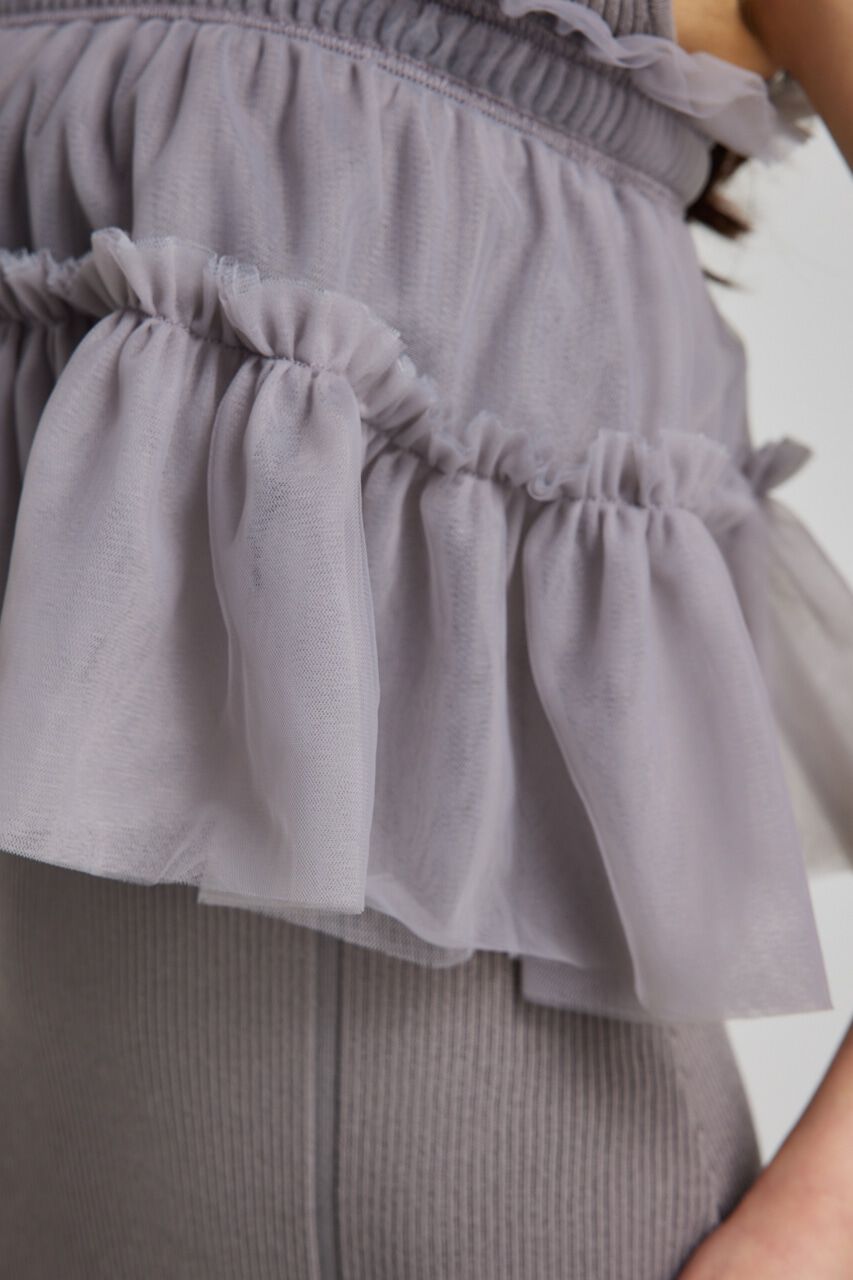 rienda「many wayチュールペプラムset Knit OP」|ワンピース|