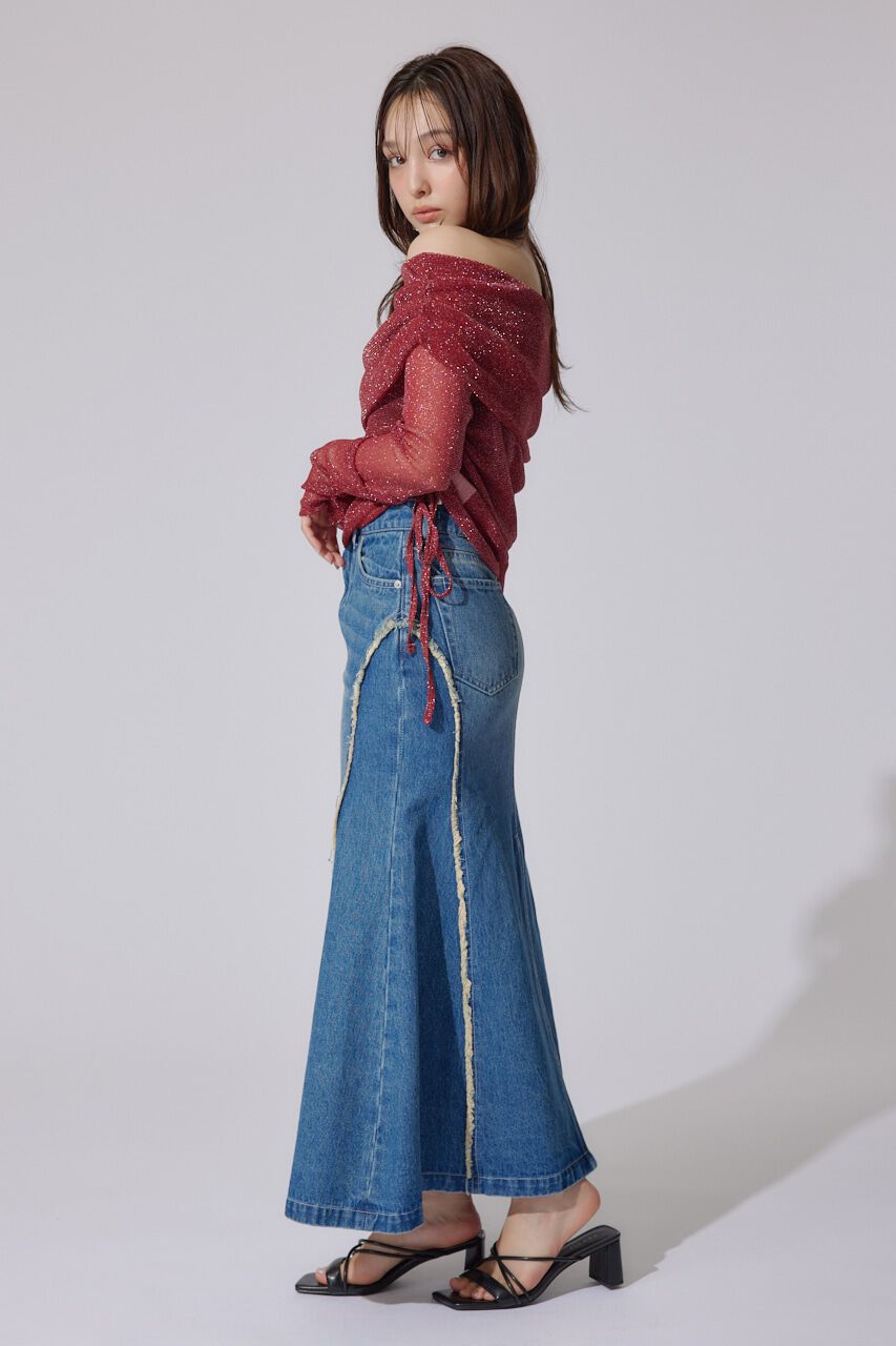 rienda「オフショルレディーラメトップス」|Tシャツ・カットソー|