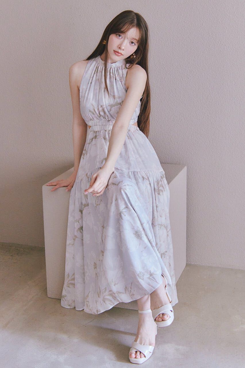 rienda「ホルターネックギャザーフレアワンピース」|ワンピース|
