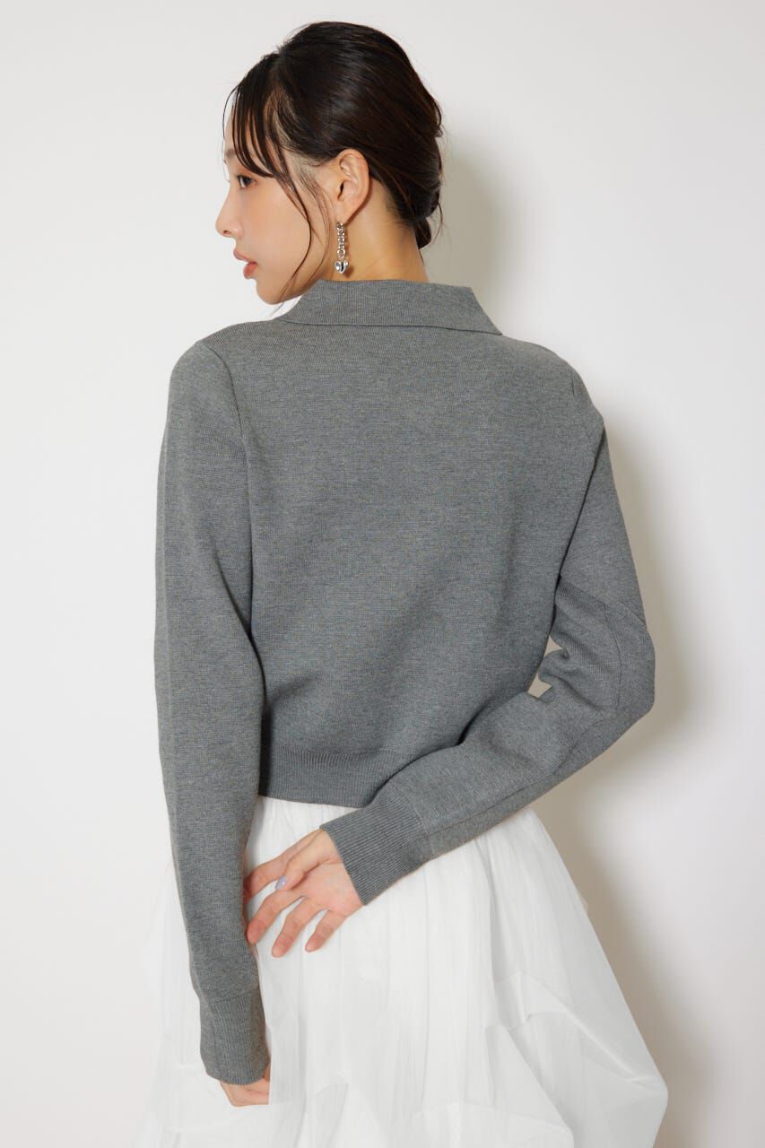 rienda「ゴールドボタンロングスリーブニットトップス」|ニット・セーター|