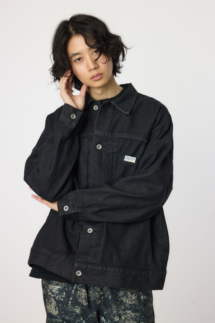 RODEO CROWNS「フリンジワイドデニムジャケット」|デニムジャケット|BLK