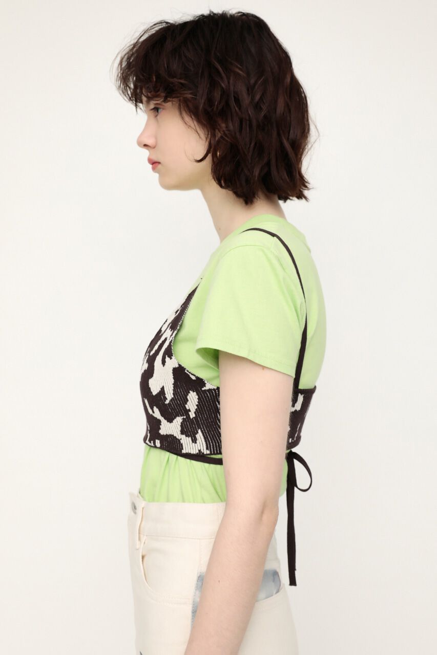 SLY「PATCHY PATTERN KNIT BRA」|チューブトップ|