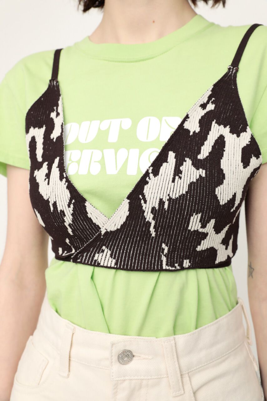 SLY「PATCHY PATTERN KNIT BRA」|チューブトップ|