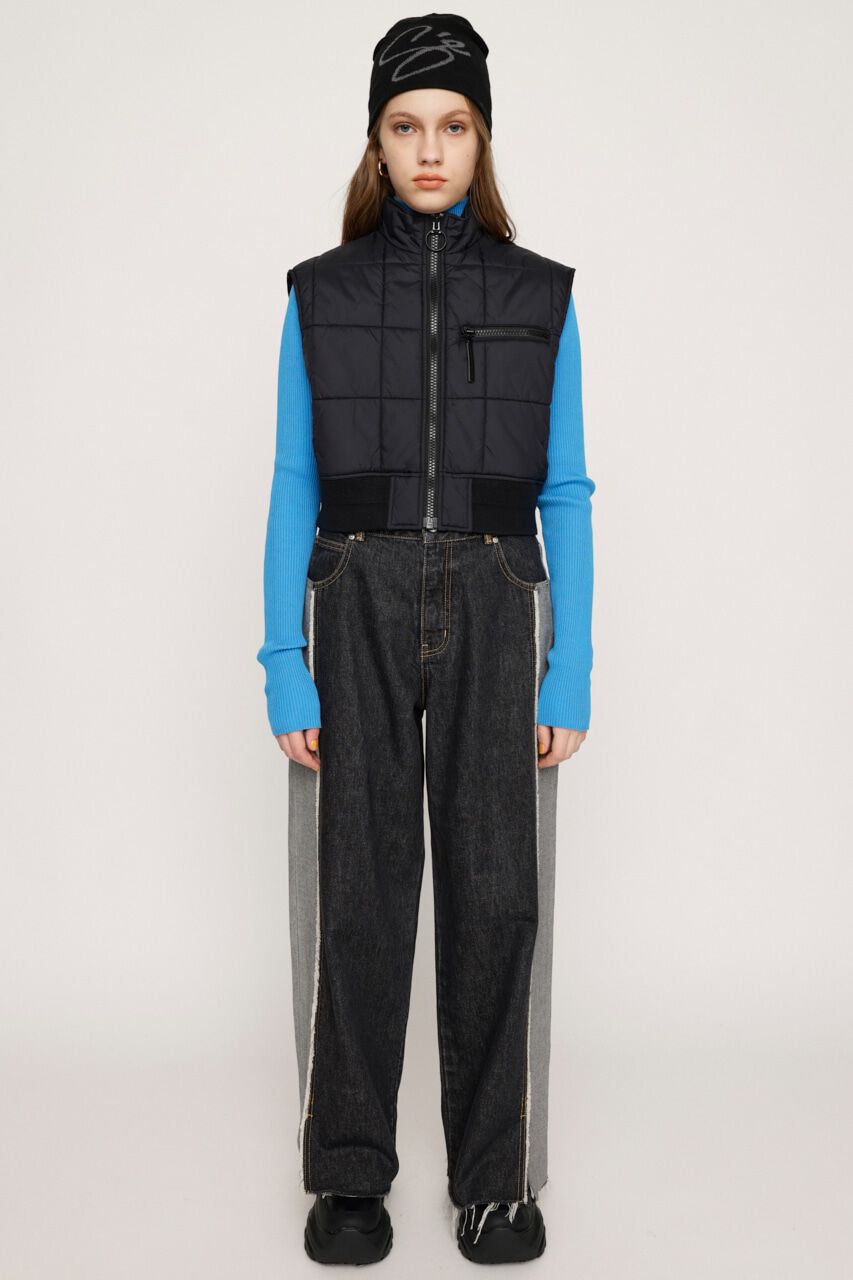 SLY「L／W INSIDE OUT WIDE STRAIGHT-E」|デニム|BLK