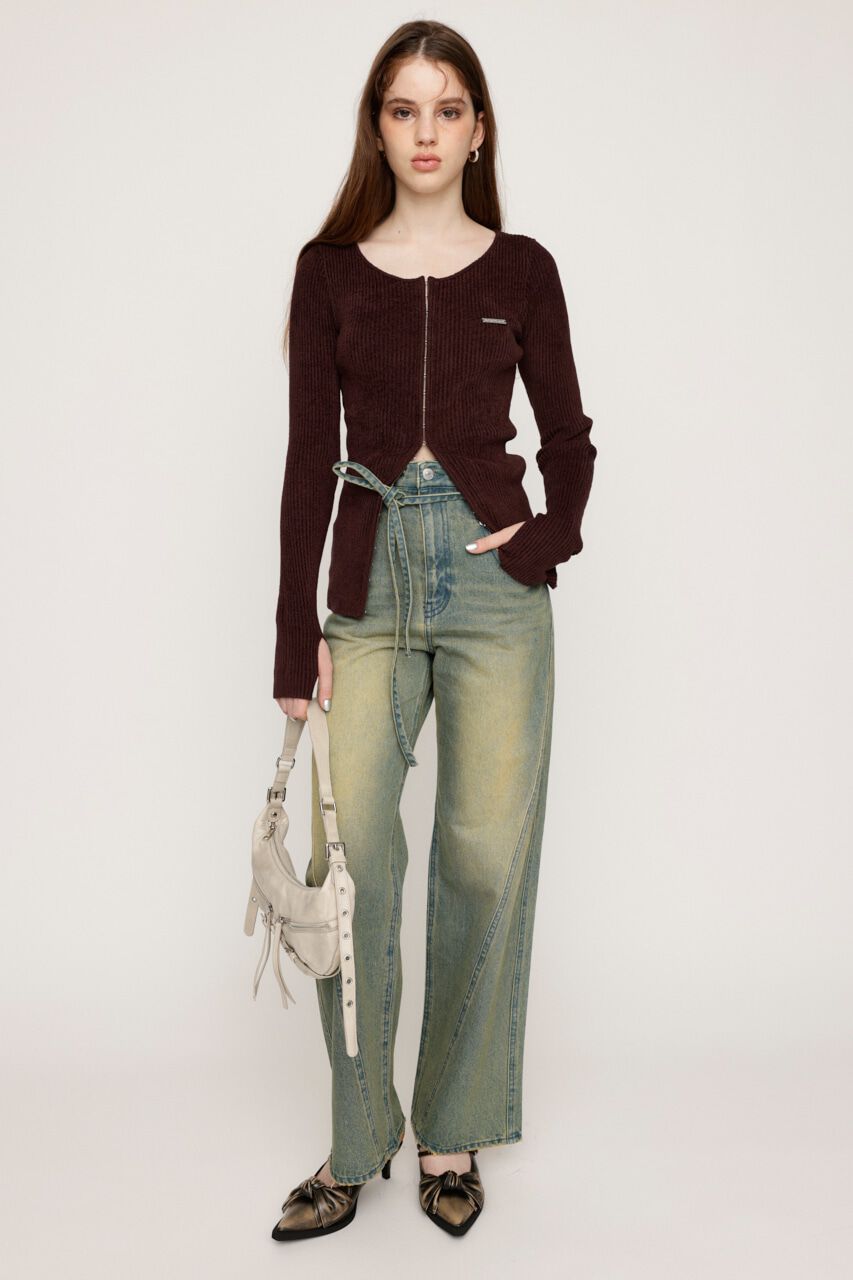 SLY「FRONT HOOK MOLE YARN トップス」|ニット・セーター|