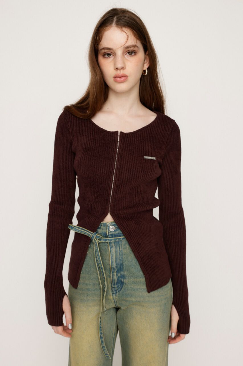 SLY「FRONT HOOK MOLE YARN トップス」|ニット・セーター|