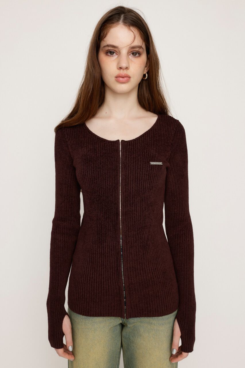 SLY「FRONT HOOK MOLE YARN トップス」|ニット・セーター|