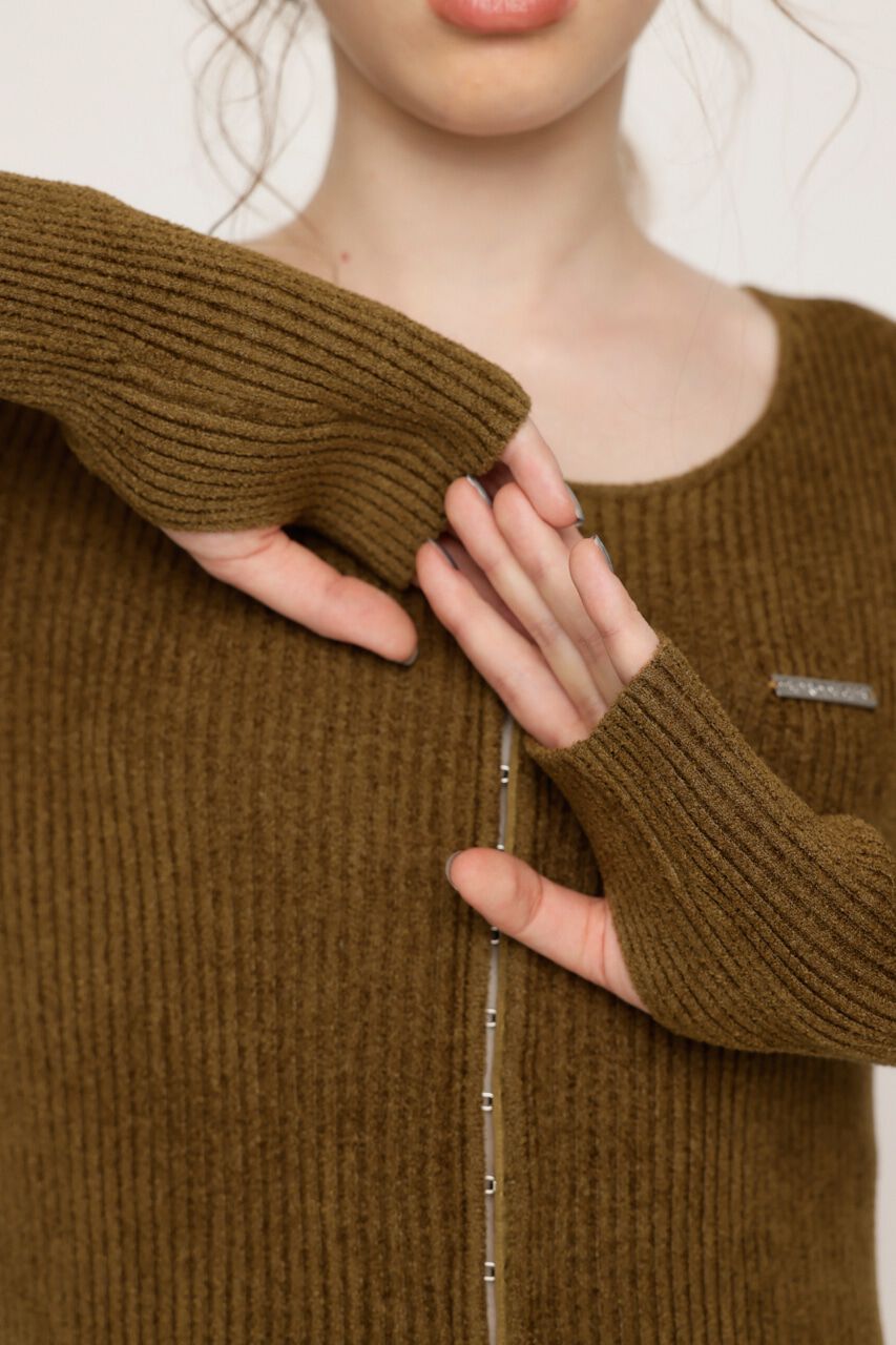 SLY「FRONT HOOK MOLE YARN トップス」|ニット・セーター|