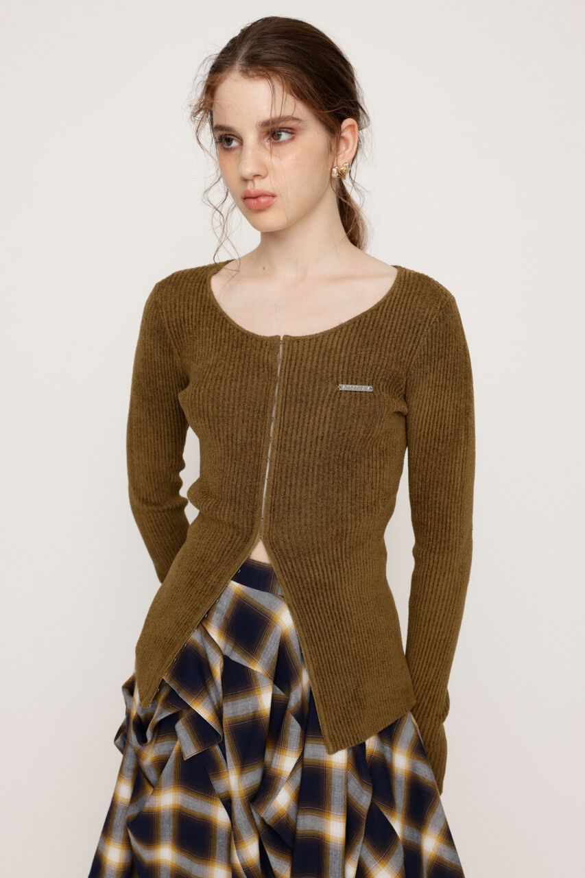 SLY「FRONT HOOK MOLE YARN トップス」|ニット・セーター|