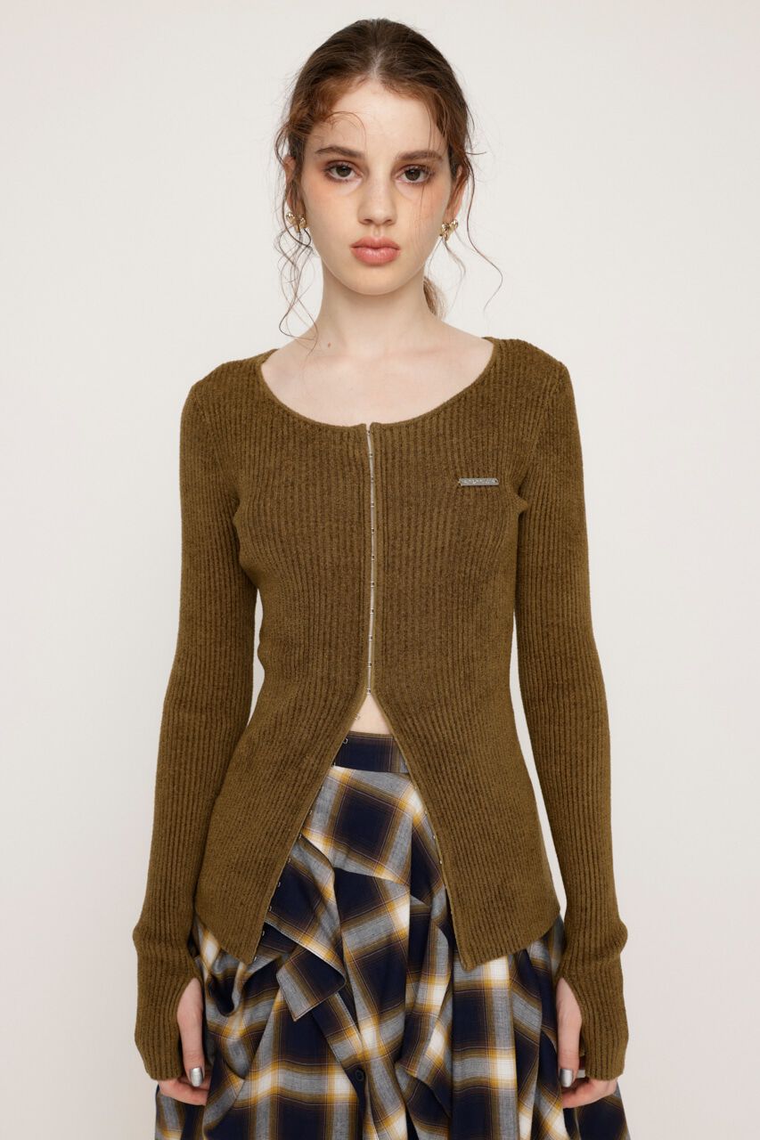 SLY「FRONT HOOK MOLE YARN トップス」|ニット・セーター|