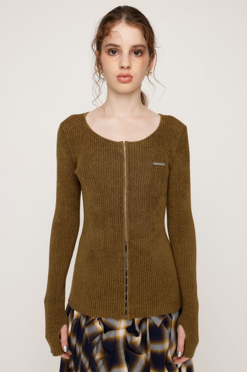 SLY「FRONT HOOK MOLE YARN トップス」|ニット・セーター|