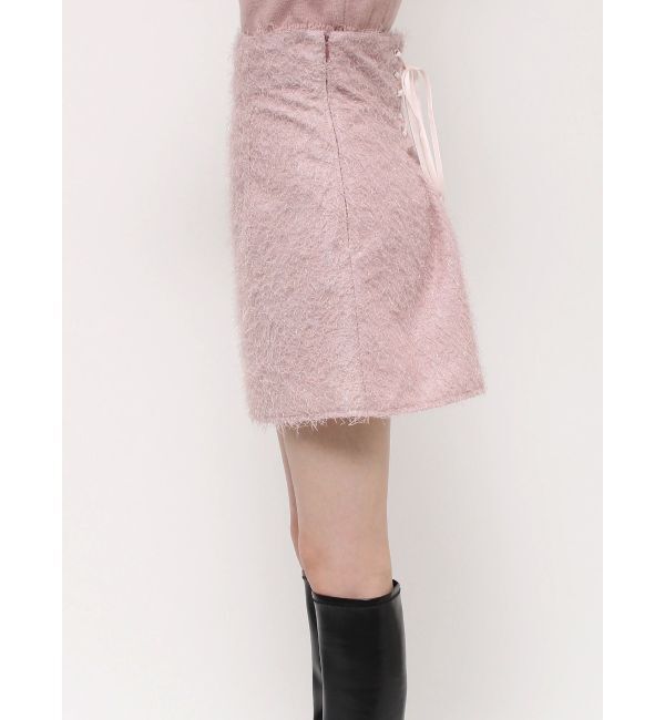 dazzlin「レースアップラメシャギーミニスカート」|スカート|