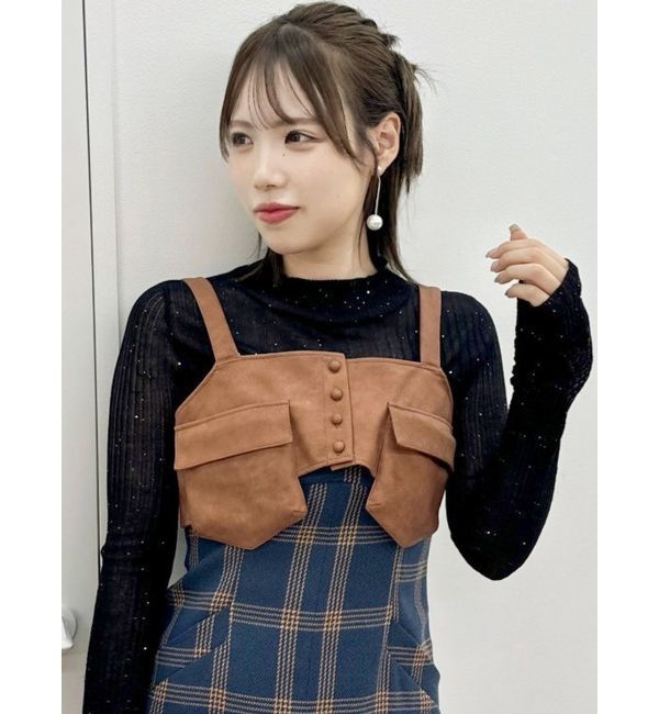 dazzlin「ダブルポケットマテリアルビスチェ」|その他|キャメル