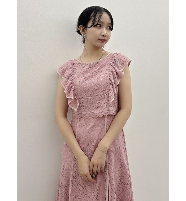dazzlin「バックリボンパイピングレースドレス」|ワンピース|