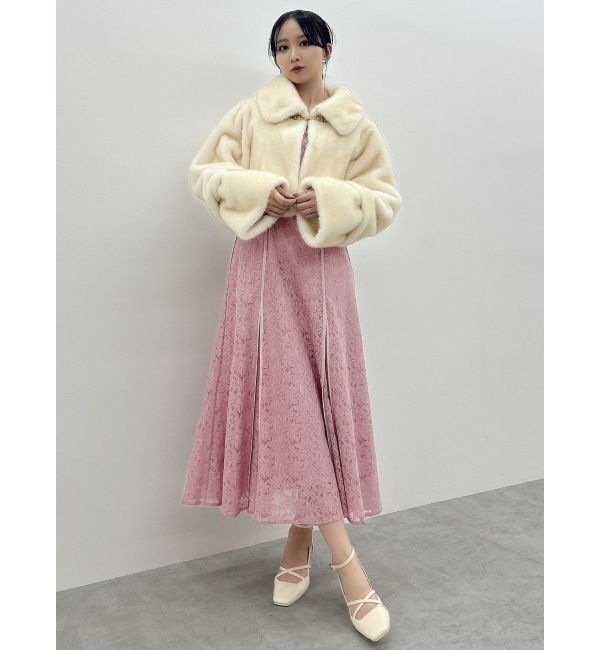 dazzlin「バックリボンパイピングレースドレス」|ワンピース|