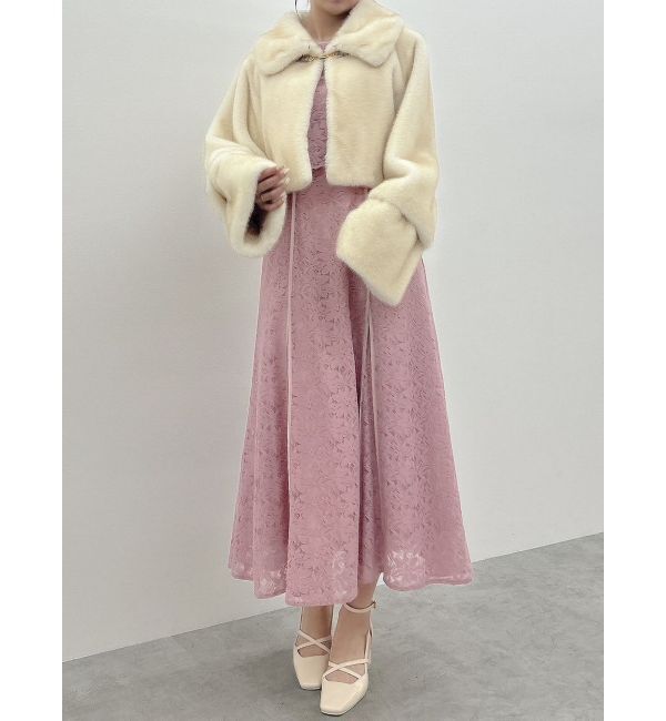 dazzlin「バックリボンパイピングレースドレス」|ワンピース|