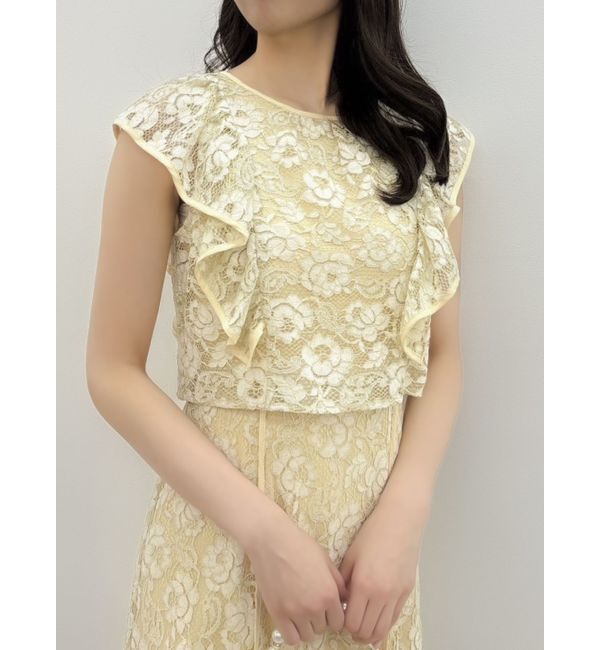 dazzlin「バックリボンパイピングレースドレス」|ワンピース|