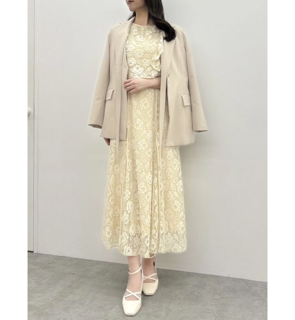 dazzlin「バックリボンパイピングレースドレス」|ワンピース|