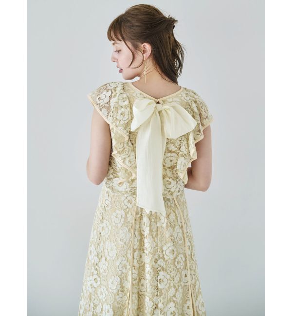 dazzlin「バックリボンパイピングレースドレス」|ワンピース|