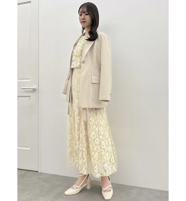 dazzlin「バックリボンパイピングレースドレス」|ワンピース|