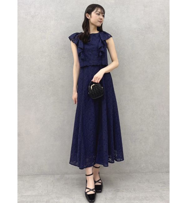 dazzlin「バックリボンパイピングレースドレス」|ワンピース|