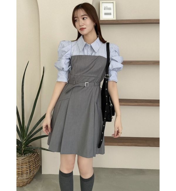 dazzlin「レイヤードシャツミニワンピース」|ワンピース|