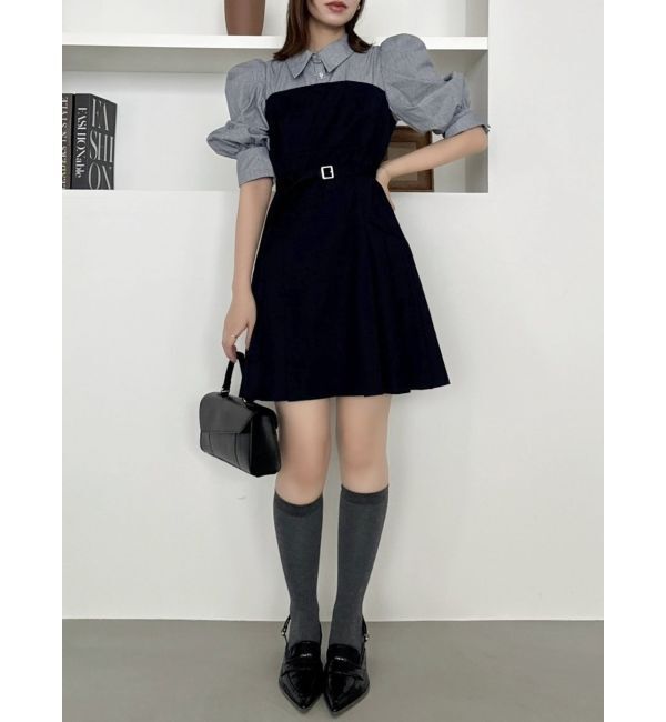 dazzlin「レイヤードシャツミニワンピース」|ワンピース|