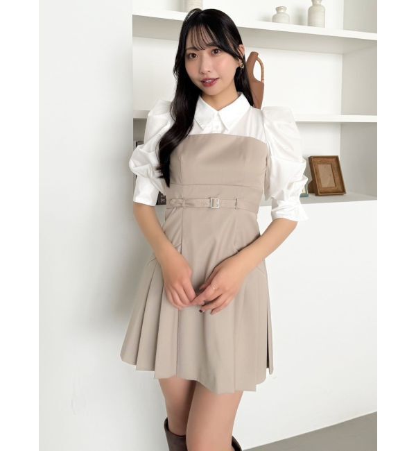 dazzlin「レイヤードシャツミニワンピース」|ワンピース|