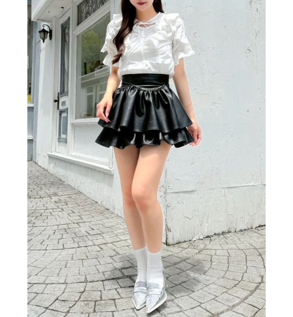 dazzlin「デコルテオープンペプラムブラウス」|シャツ・ブラウス|