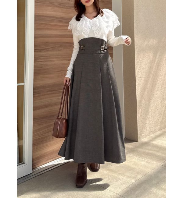 dazzlin「レースケープバックルワンピース」|ワンピース|ブラウン