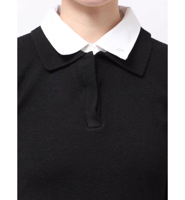 dazzlin「【POLO BCSコラボ】シャツレイヤードニットミニワンピース ※BEIGE WEB限定カラー」|ワンピース|