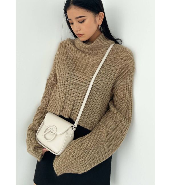 EMODA「【WEB限定】クロップモヘアニット」|ニット・セーター|ベージュ